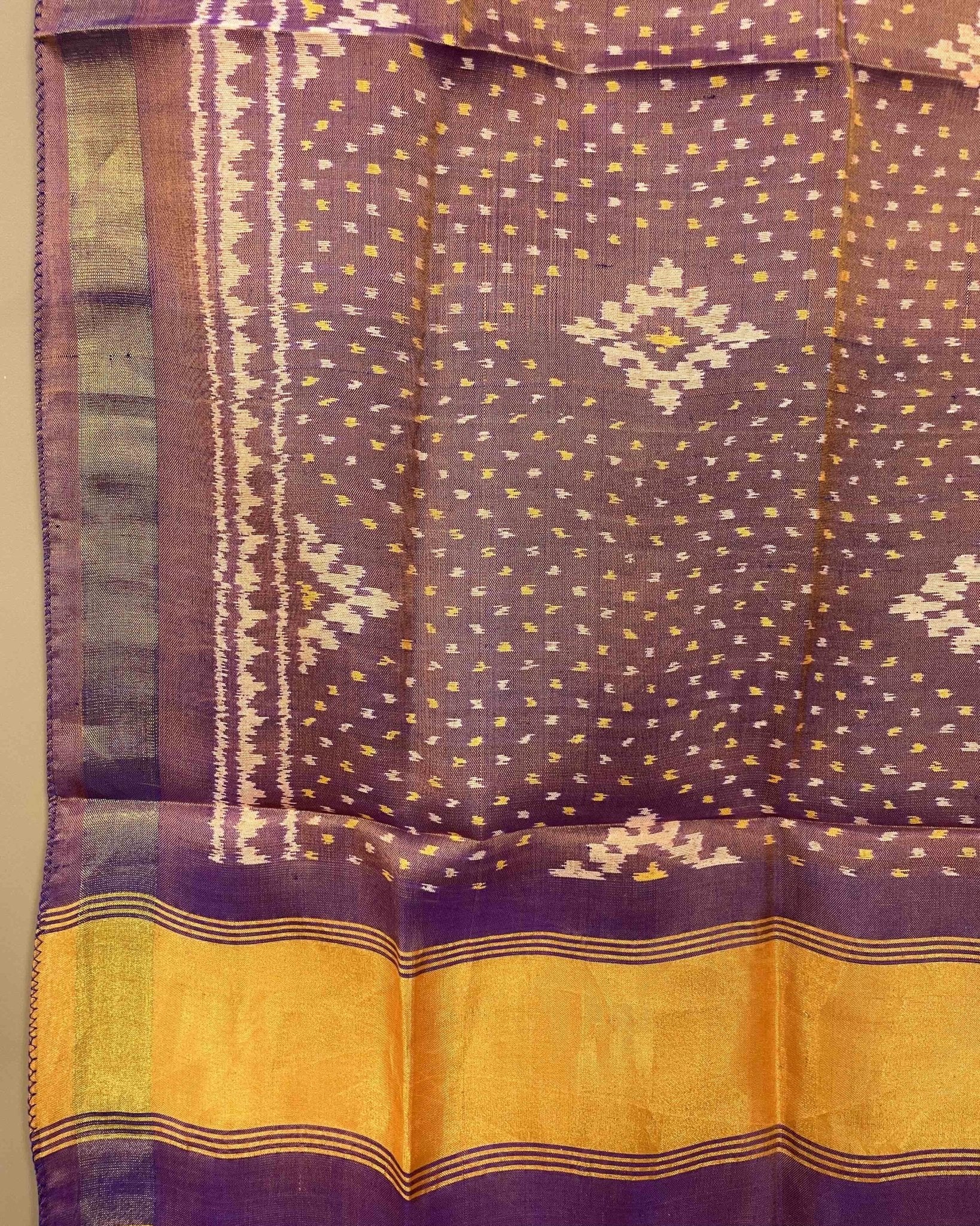 Purplish Panchanda Booty Patola Stole - SindhoiPatolaArt