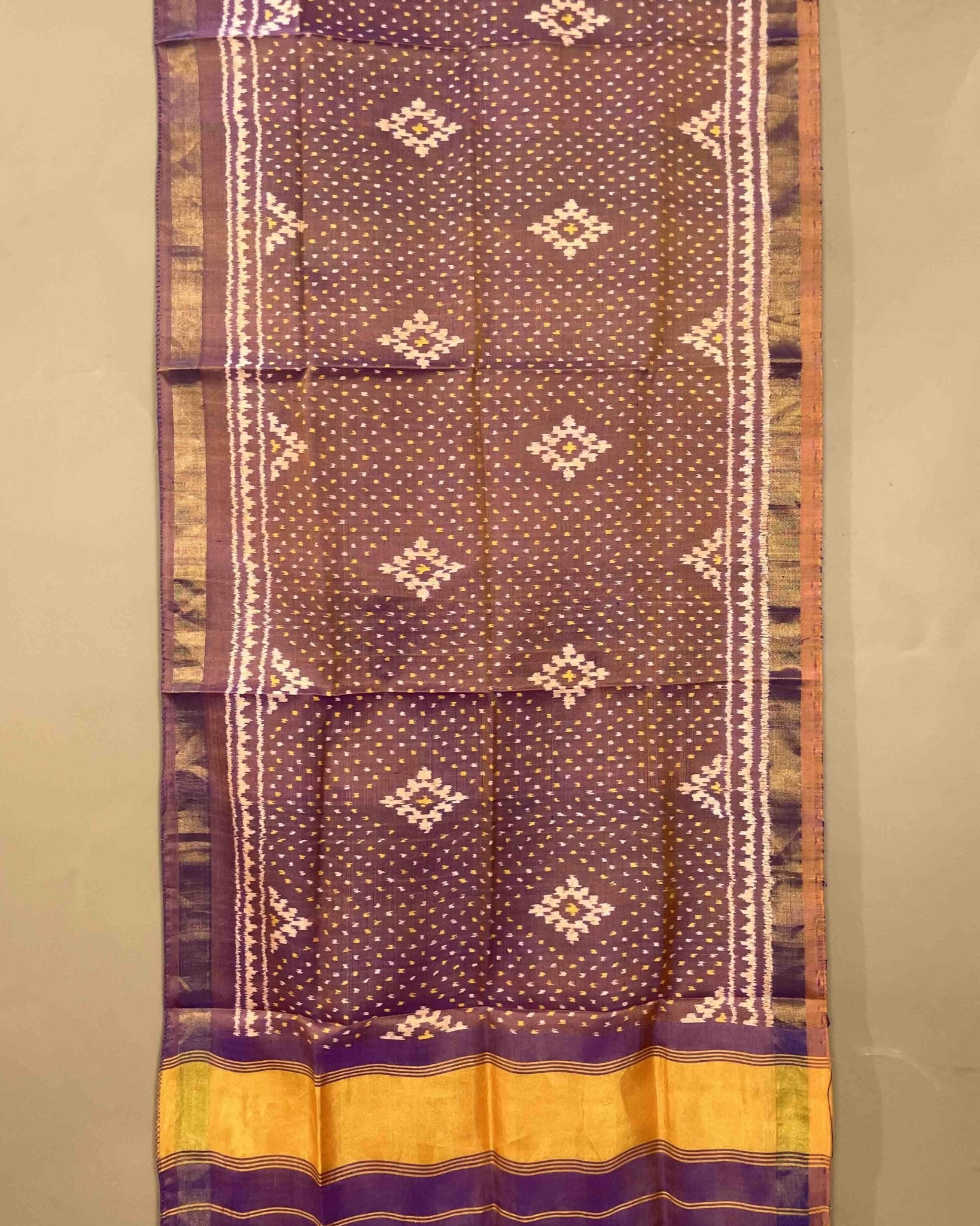 Purplish Panchanda Booty Patola Stole - SindhoiPatolaArt