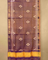 Purplish Panchanda Booty Patola Stole - SindhoiPatolaArt