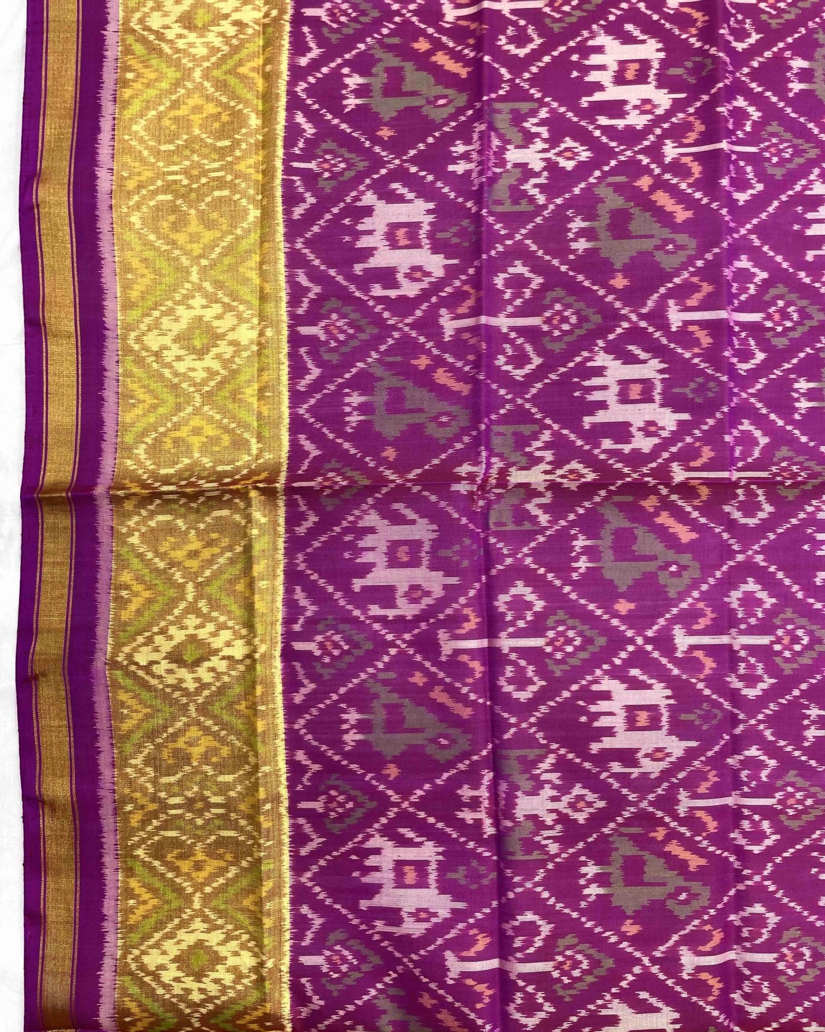 Purplish Pink Narikunj Patola Dupatta - SindhoiPatolaArt