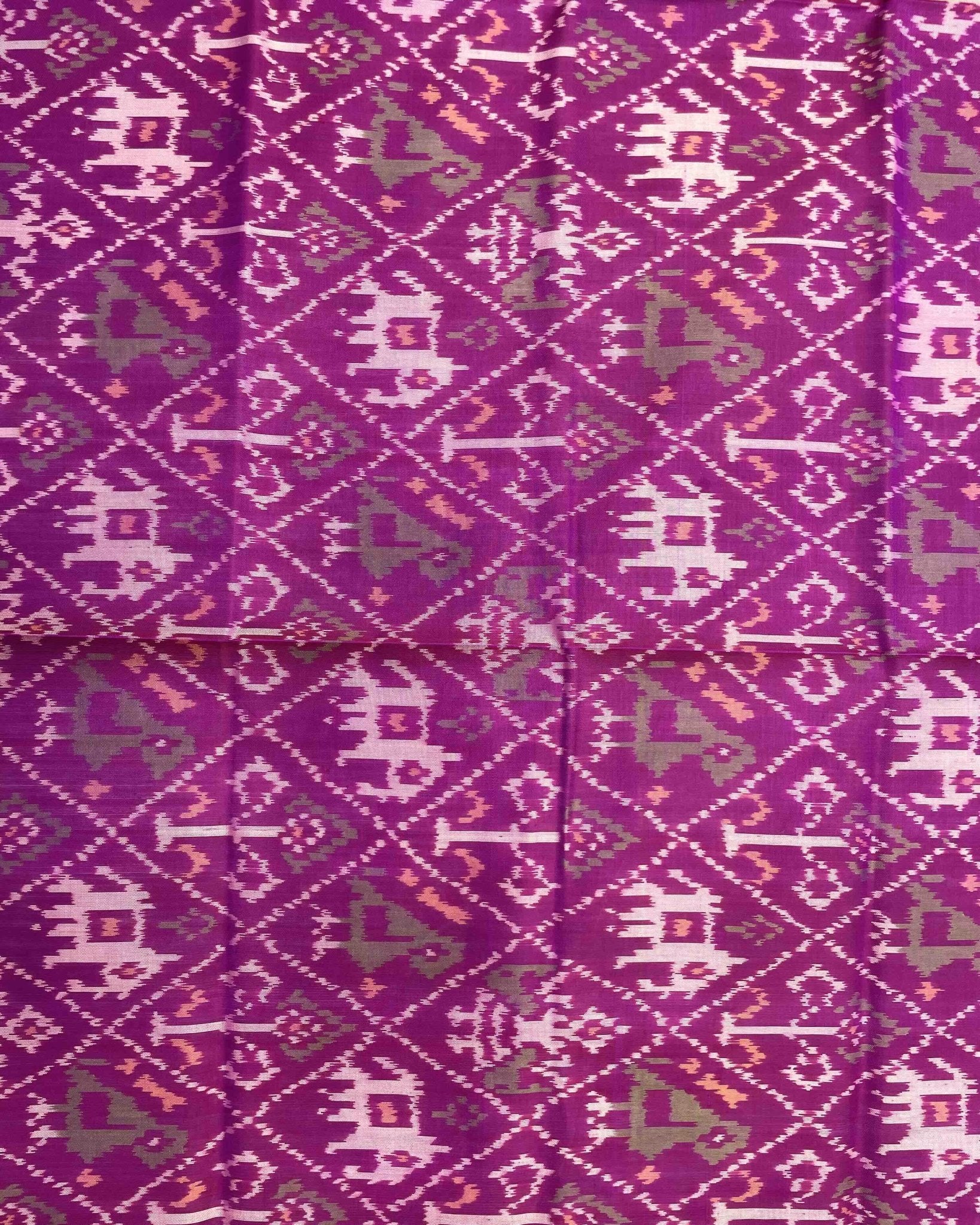 Purplish Pink Narikunj Patola Dupatta - SindhoiPatolaArt