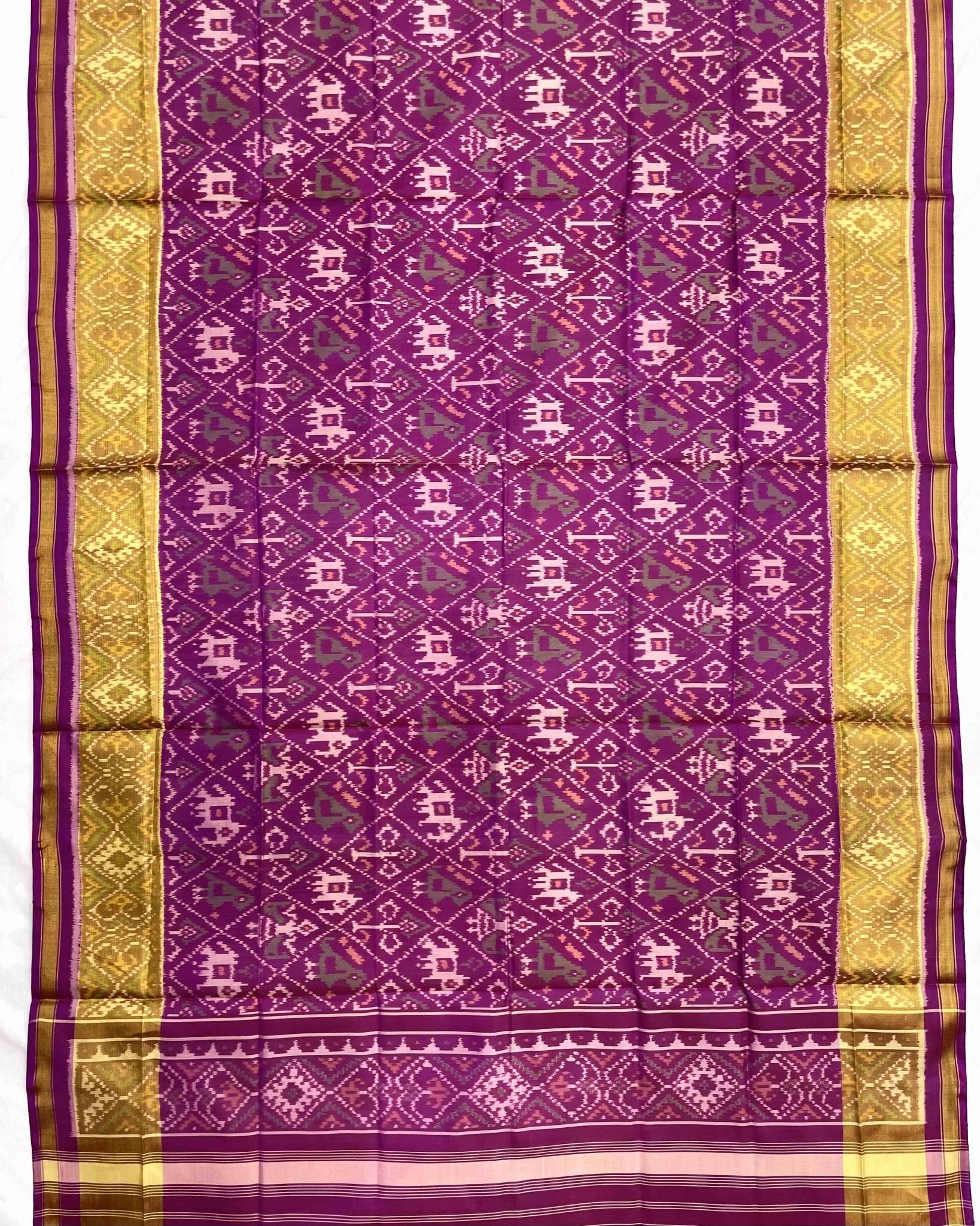 Purplish Pink Narikunj Patola Dupatta - SindhoiPatolaArt