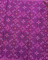 Purplish Pink Navratan Semi Double Ikat Patola Saree - SindhoiPatolaArt