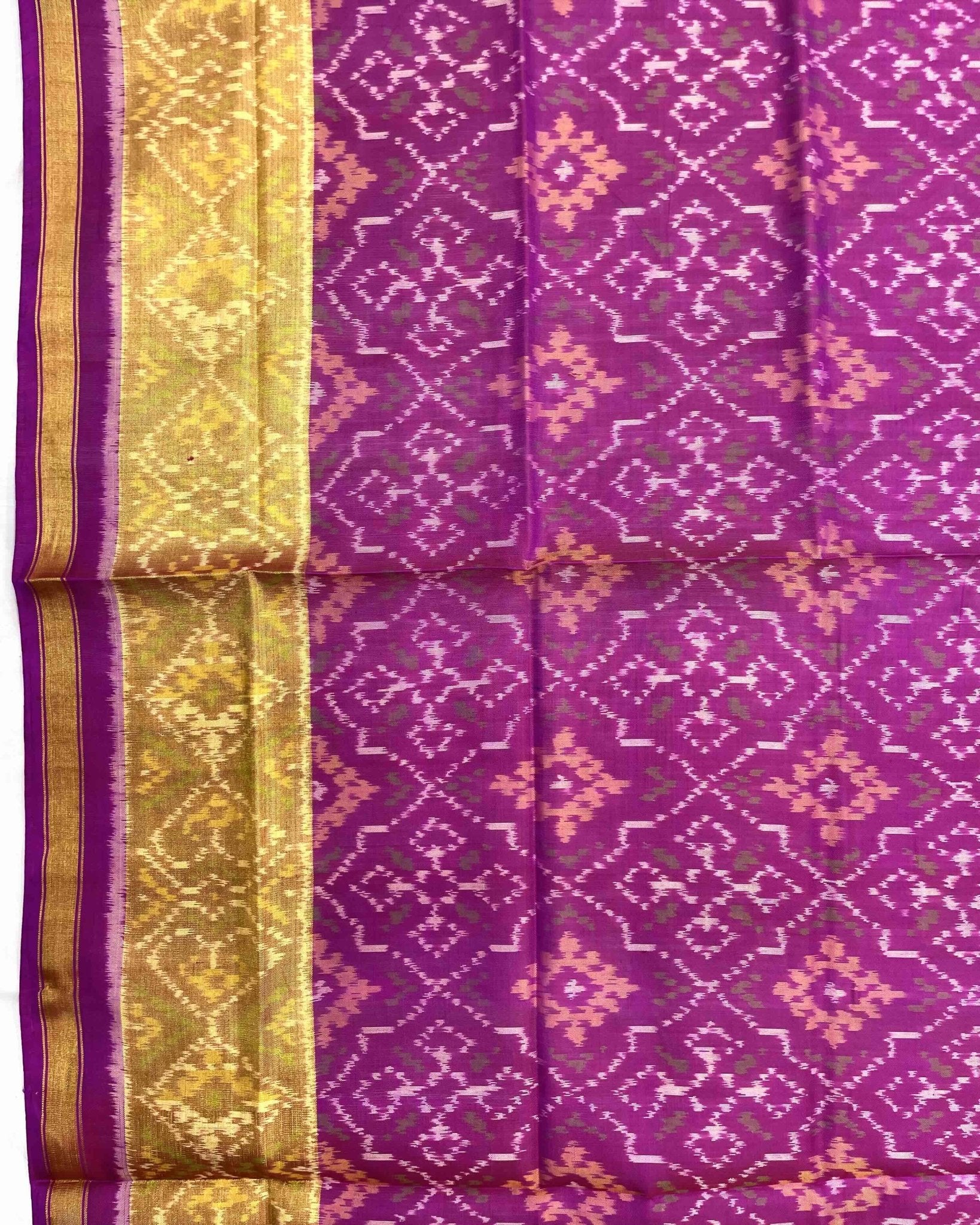 Purplish Pink Panchanda Patola Dupatta - SindhoiPatolaArt