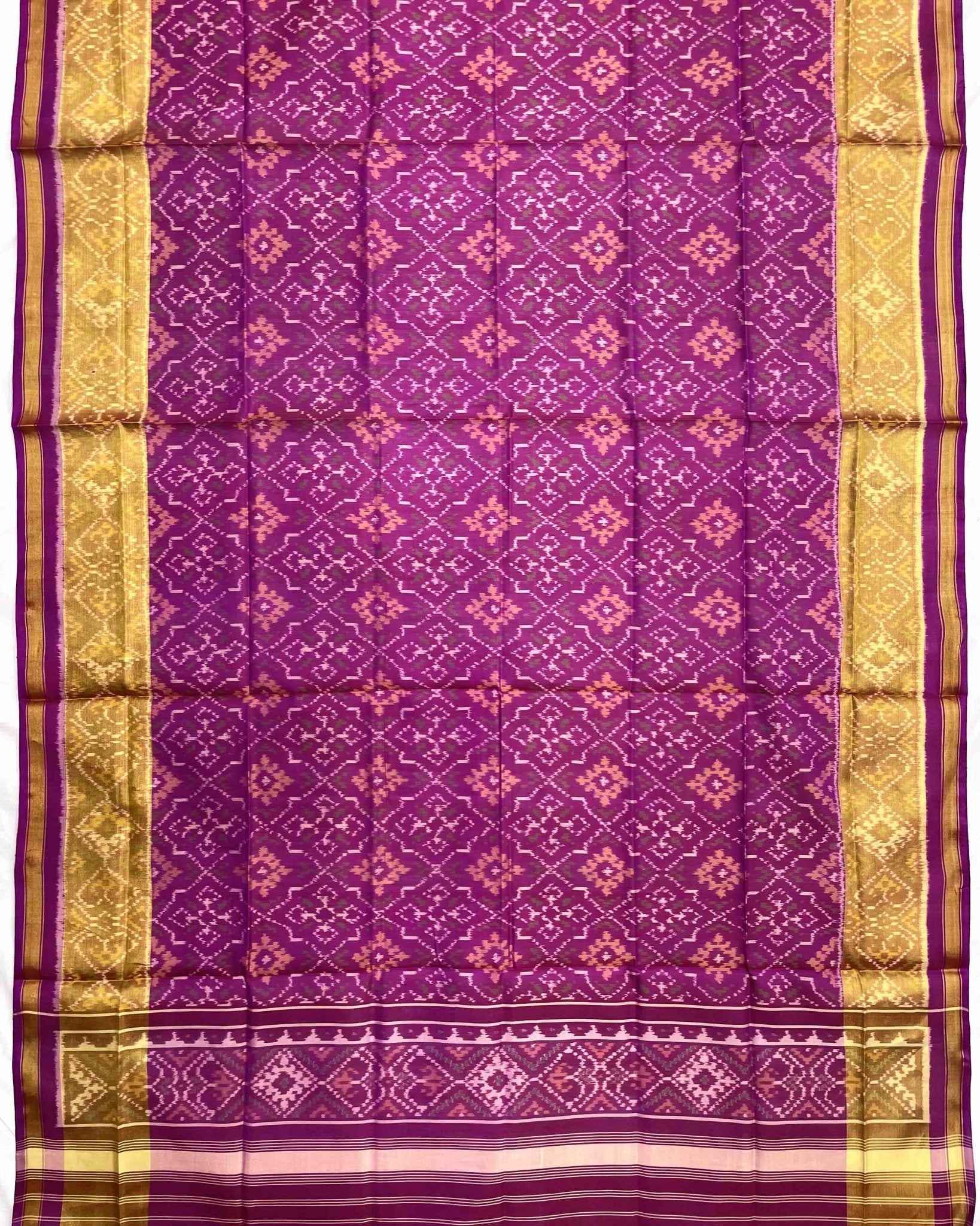 Purplish Pink Panchanda Patola Dupatta - SindhoiPatolaArt