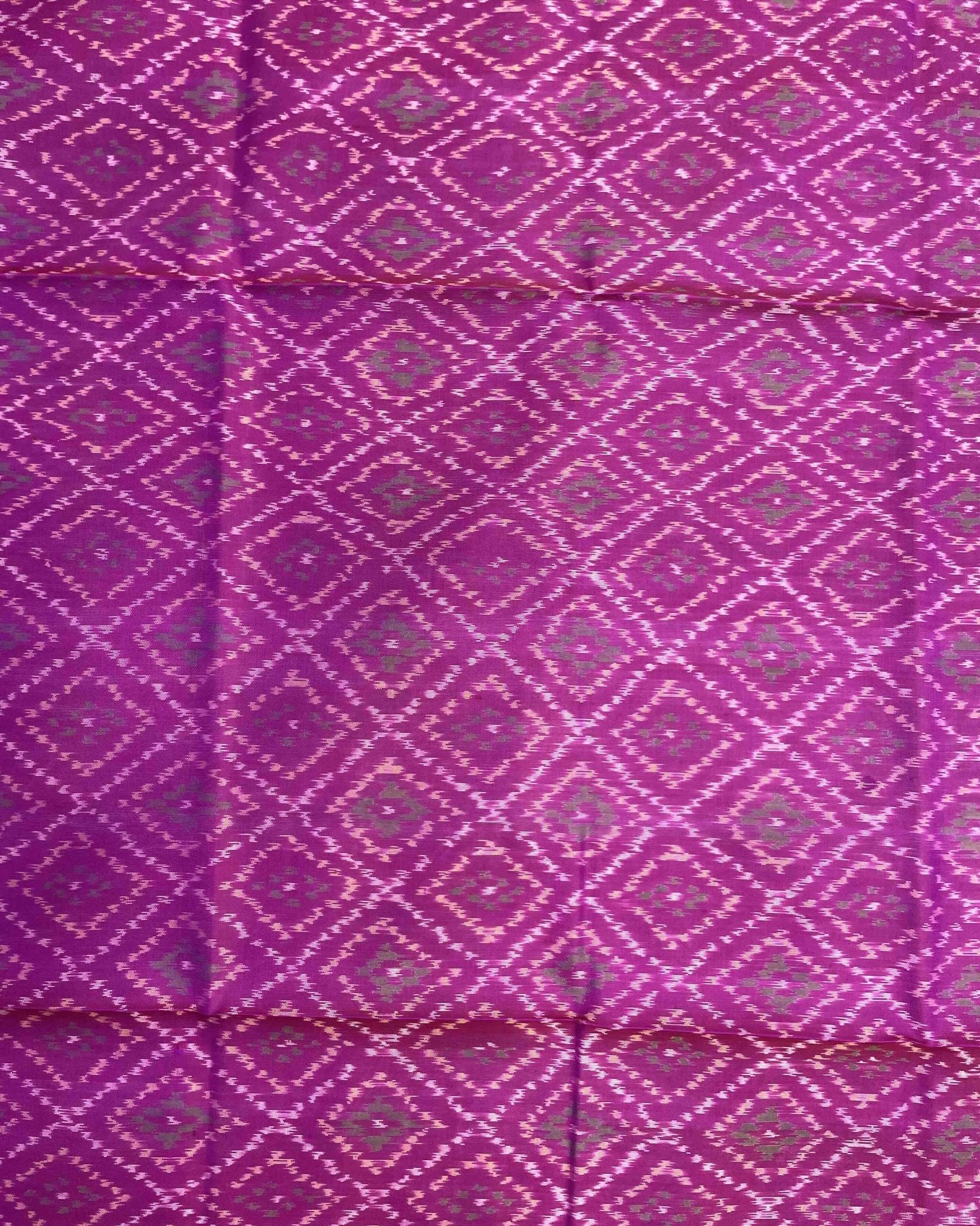 Purplish Pink Small Panchanda Patola Dupatta - SindhoiPatolaArt