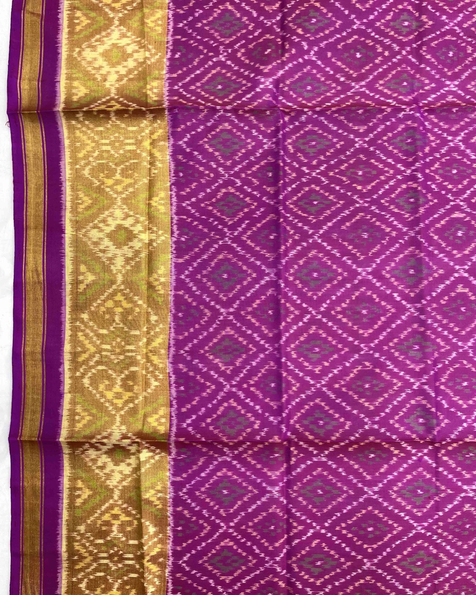 Purplish Pink Small Panchanda Patola Dupatta - SindhoiPatolaArt