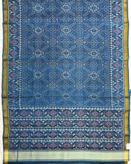 Rama Blue Manekchowk Patola Saree - SindhoiPatolaArt