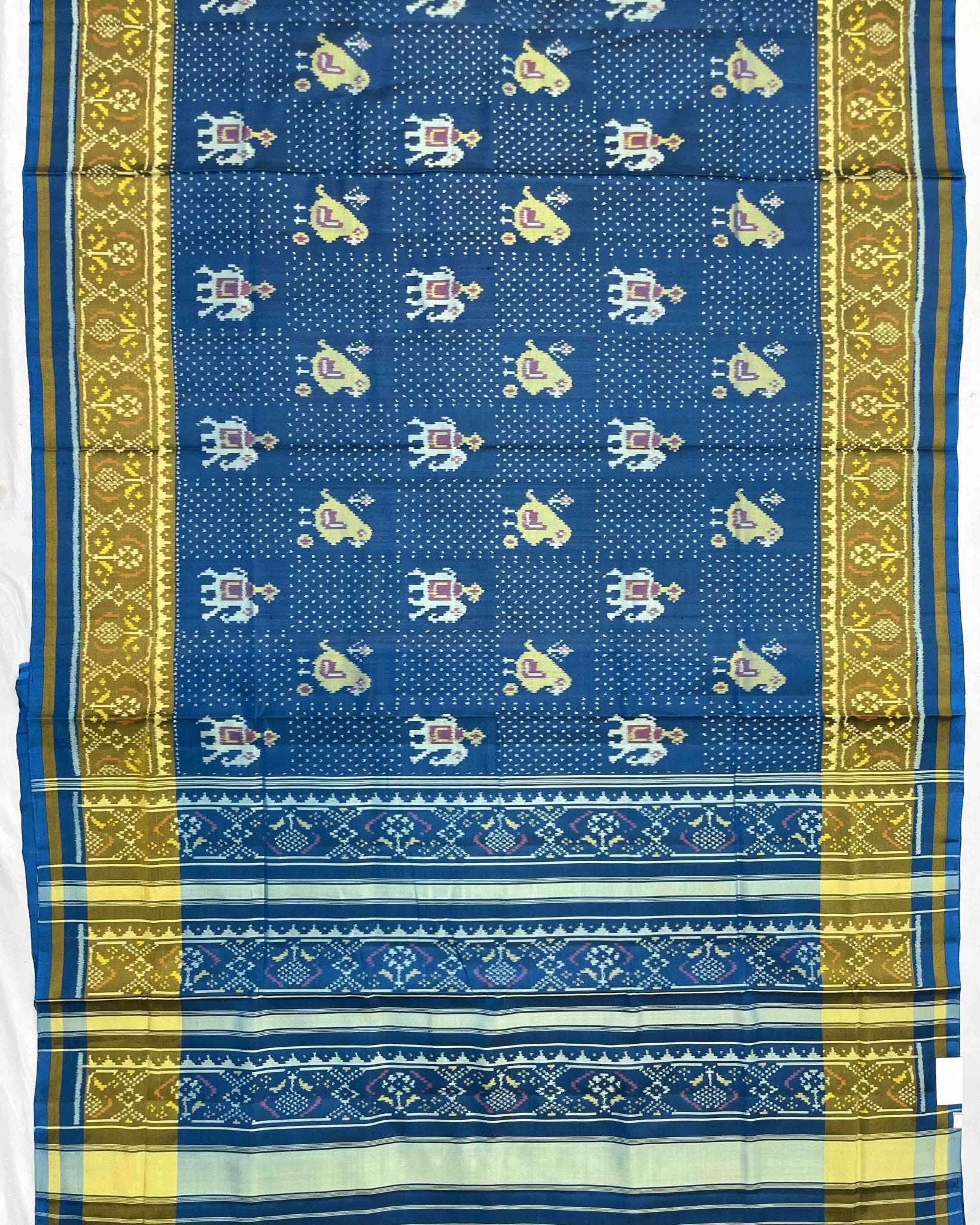 Rama Blue Narikunj Doted Designer Patola Saree - SindhoiPatolaArt