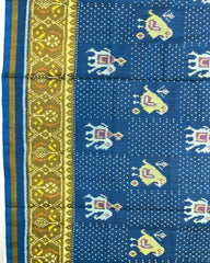 Rama Blue Narikunj Doted Designer Patola Saree - SindhoiPatolaArt