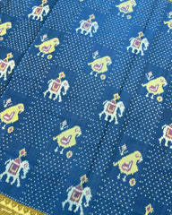 Rama Blue Narikunj Doted Designer Patola Saree - SindhoiPatolaArt