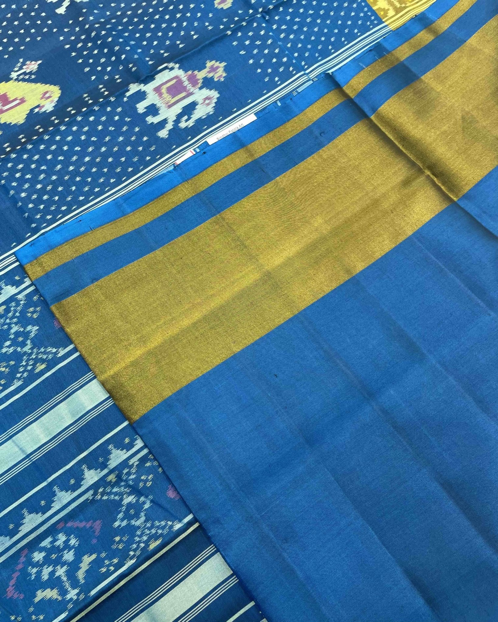 Rama Blue Narikunj Doted Designer Patola Saree - SindhoiPatolaArt
