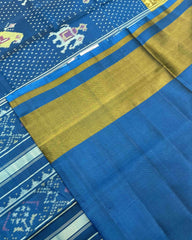 Rama Blue Narikunj Doted Designer Patola Saree - SindhoiPatolaArt