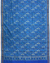 Rama Blue Narikunj Top & Zig Zag Dupatta with Plain Salwar Patola Dress - SindhoiPatolaArt