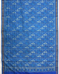 Rama Blue Narikunj Top & Zig Zag Dupatta with Plain Salwar Patola Dress - SindhoiPatolaArt