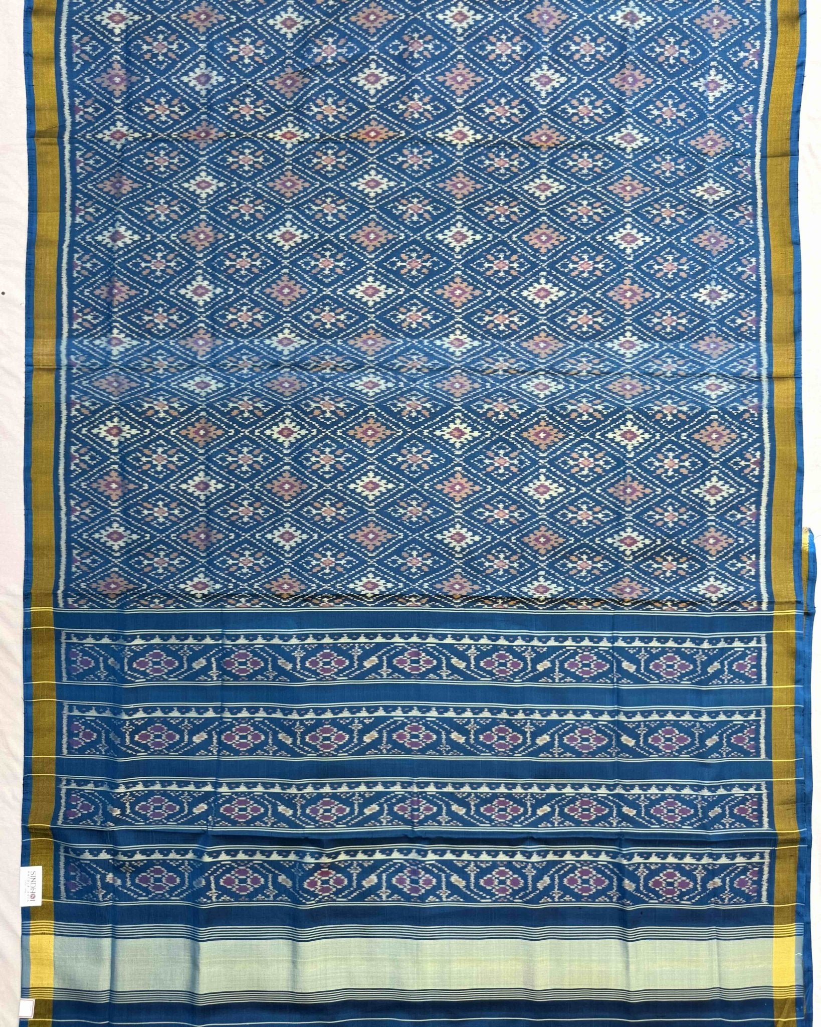 Rama Blue Panchanda Patola Saree - SindhoiPatolaArt