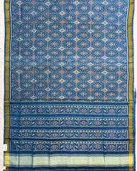 Rama Blue Panchanda Patola Saree - SindhoiPatolaArt