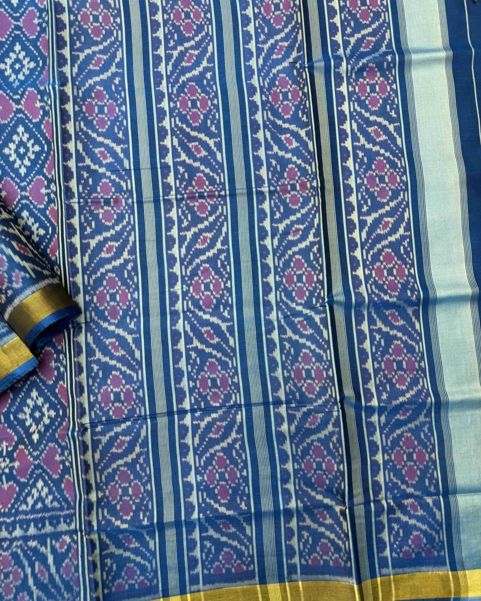 Rama Blue Panchanda Patola Saree - SindhoiPatolaArt