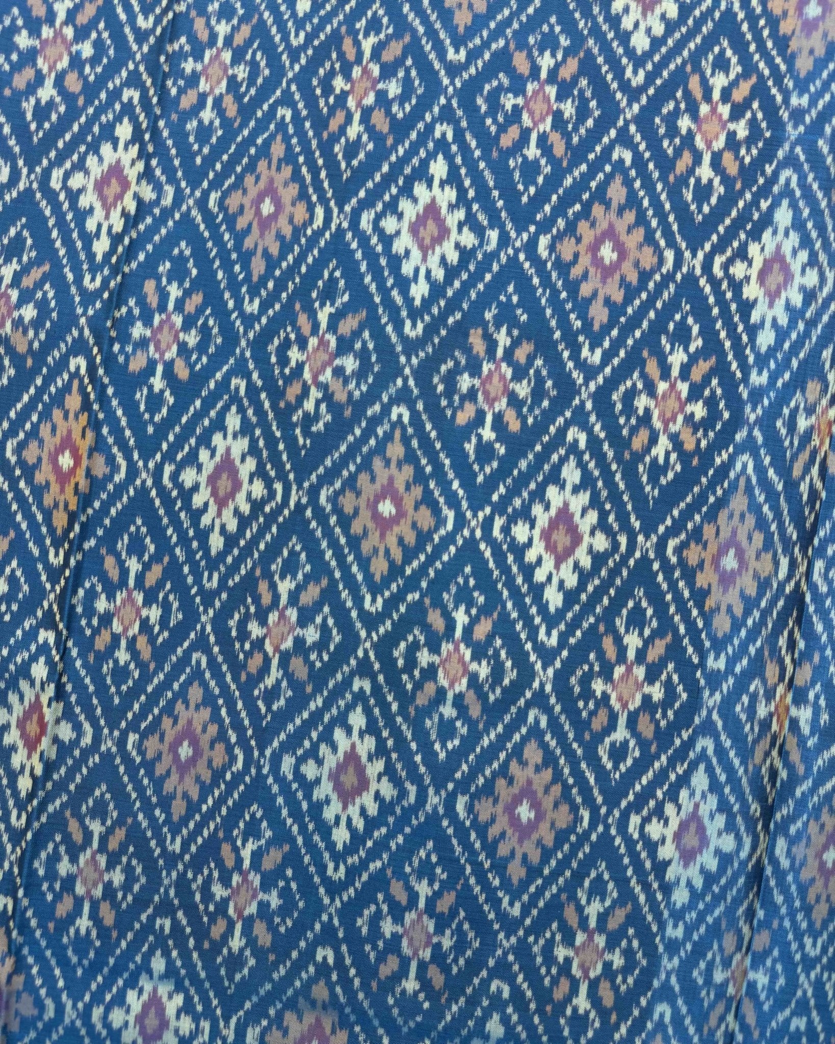 Rama Blue Panchanda Patola Saree - SindhoiPatolaArt
