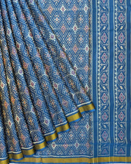 Rama Blue Panchanda Patola Saree - SindhoiPatolaArt