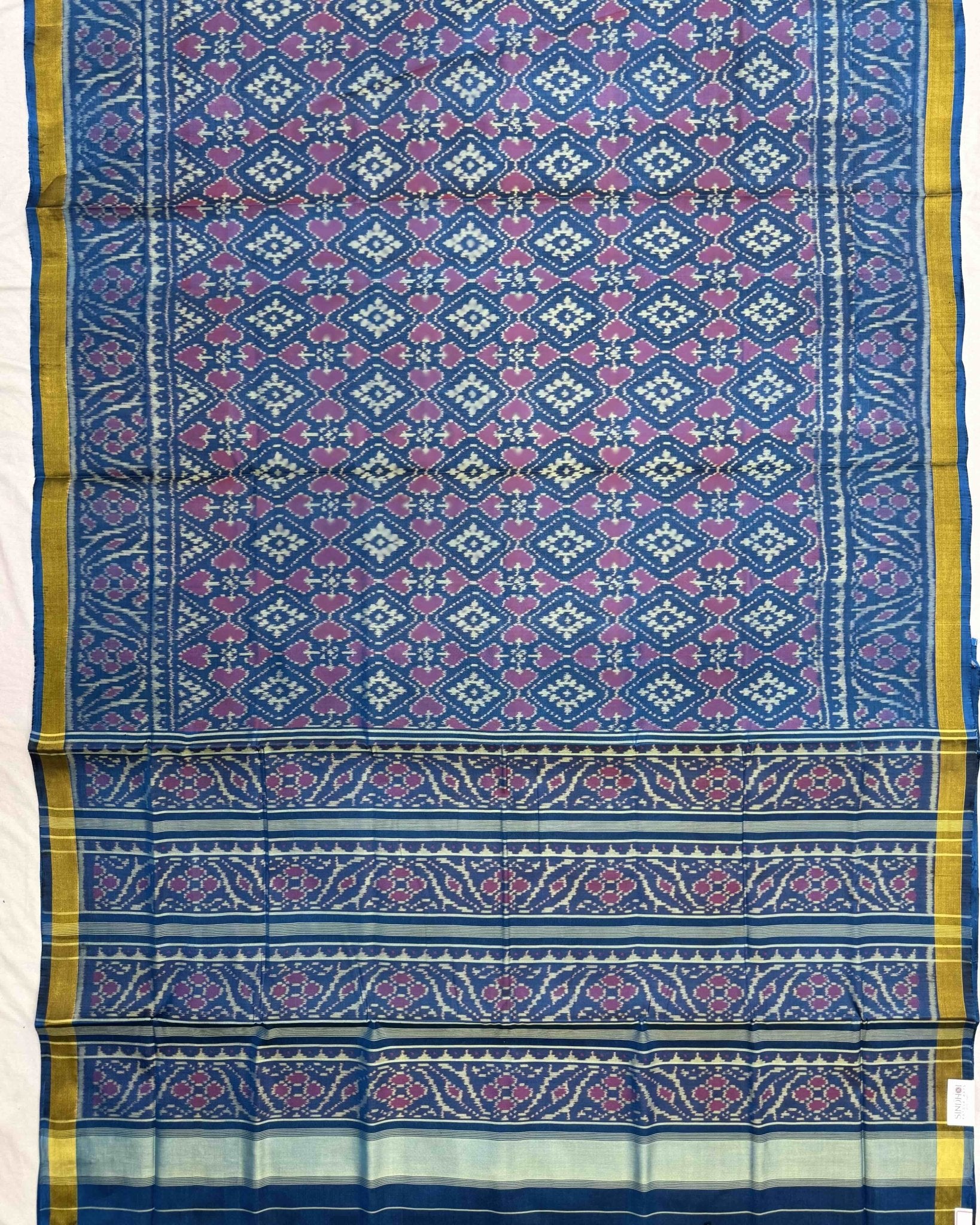 Rama Blue Panchanda Patola Saree - SindhoiPatolaArt