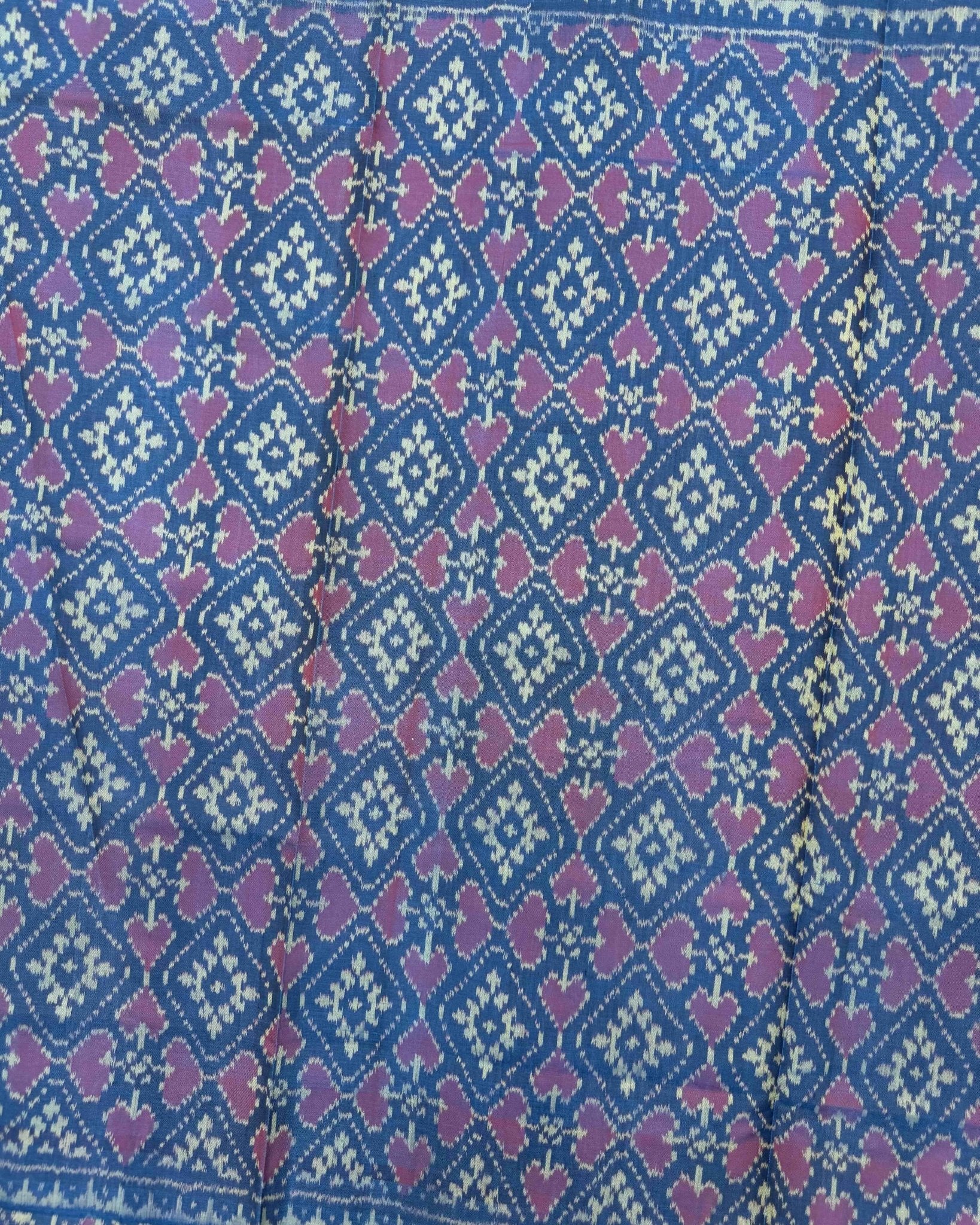 Rama Blue Panchanda Patola Saree - SindhoiPatolaArt