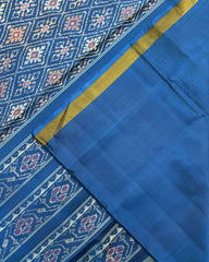 Rama Blue Panchanda Patola Saree - SindhoiPatolaArt