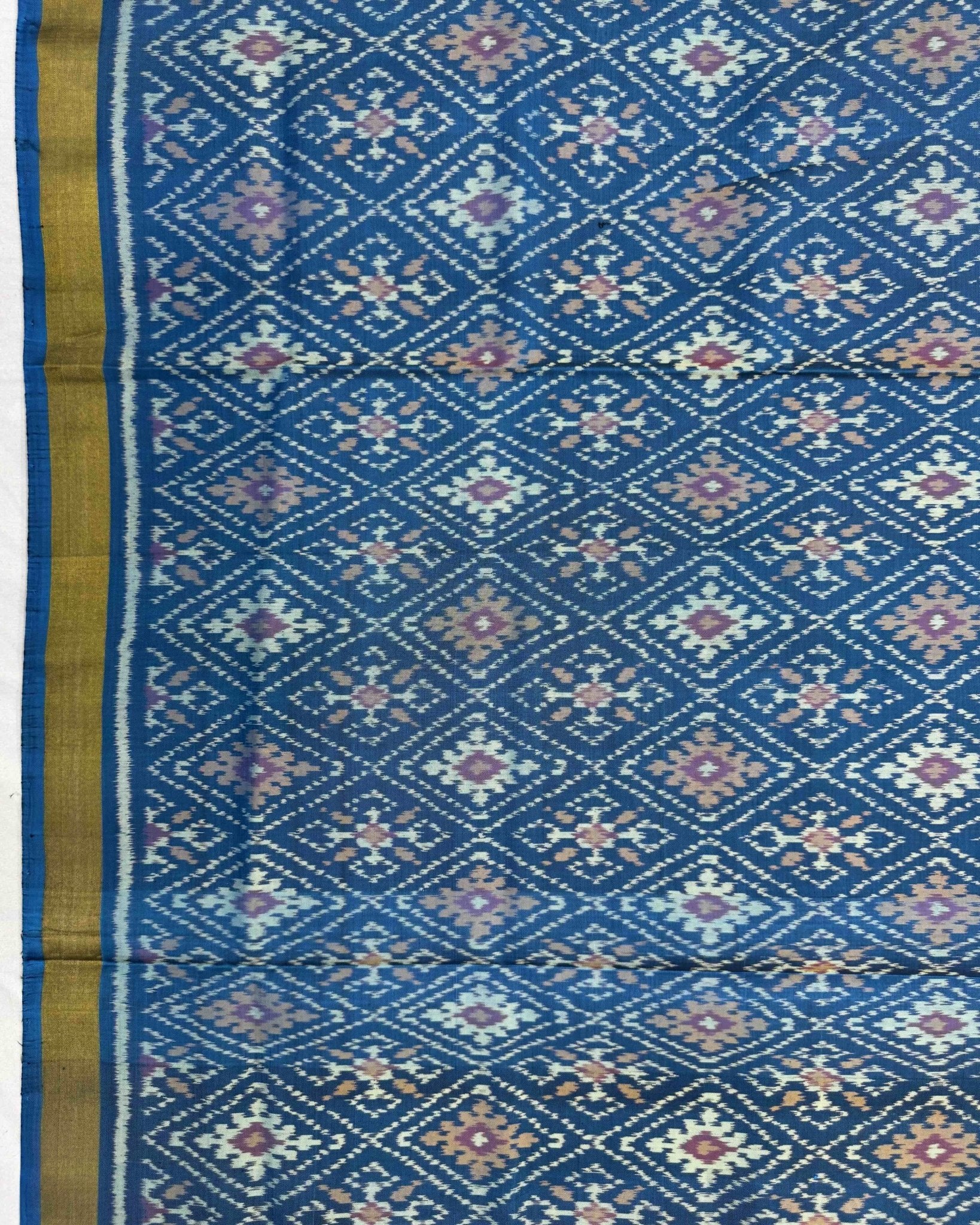 Rama Blue Panchanda Patola Saree - SindhoiPatolaArt