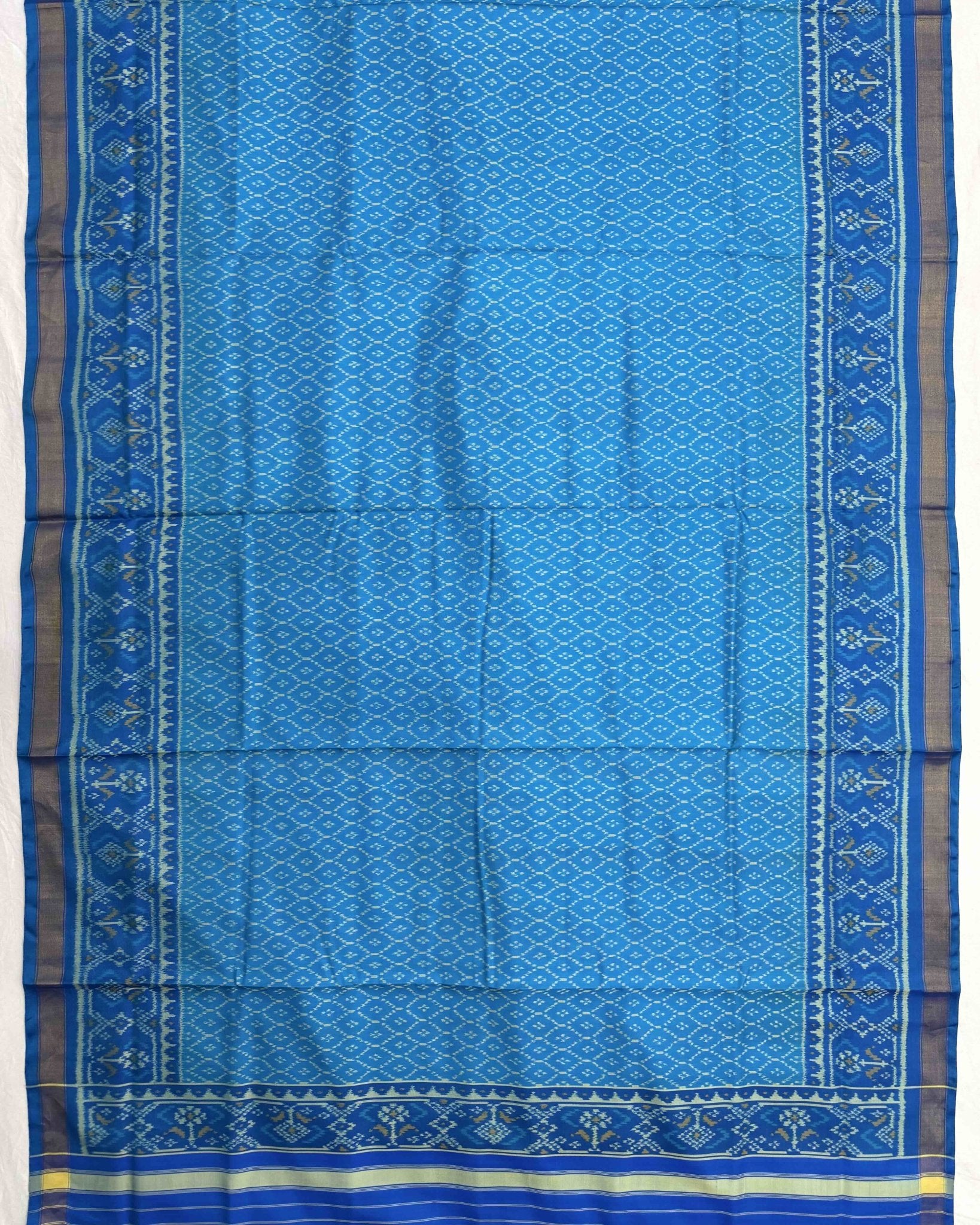 Rama Blue Panchanda Top & Booty Dupatta with Plain Salwar Patola Dress - SindhoiPatolaArt