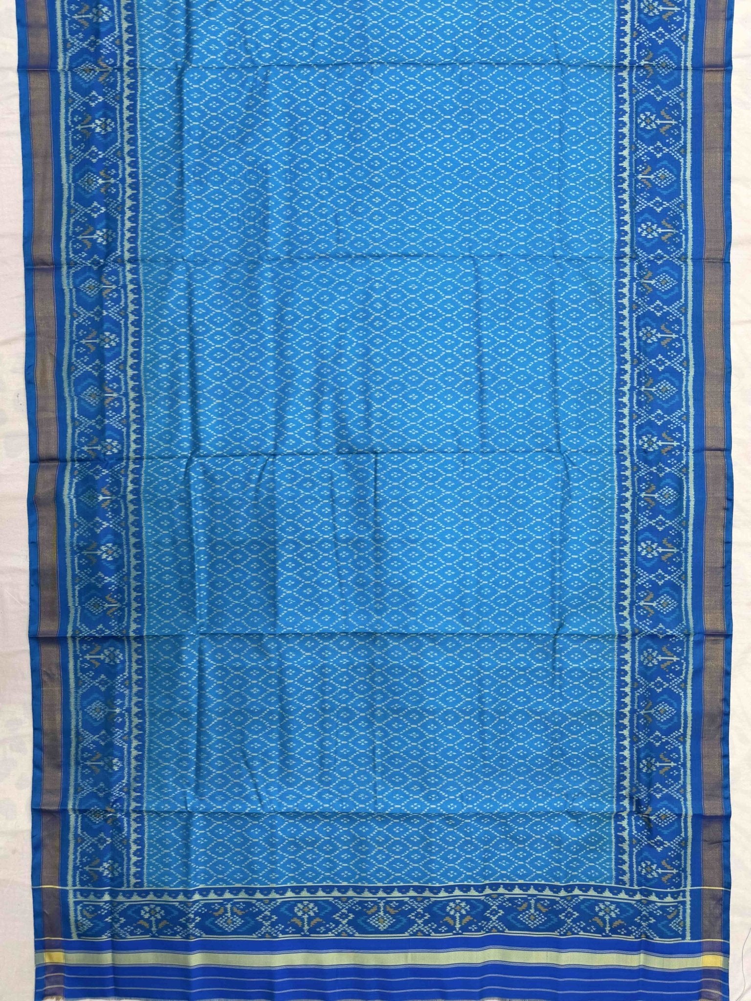 Rama Blue Panchanda Top & Dariya Bhatt Dupatta with Plain Salwar Patola Dress - SindhoiPatolaArt