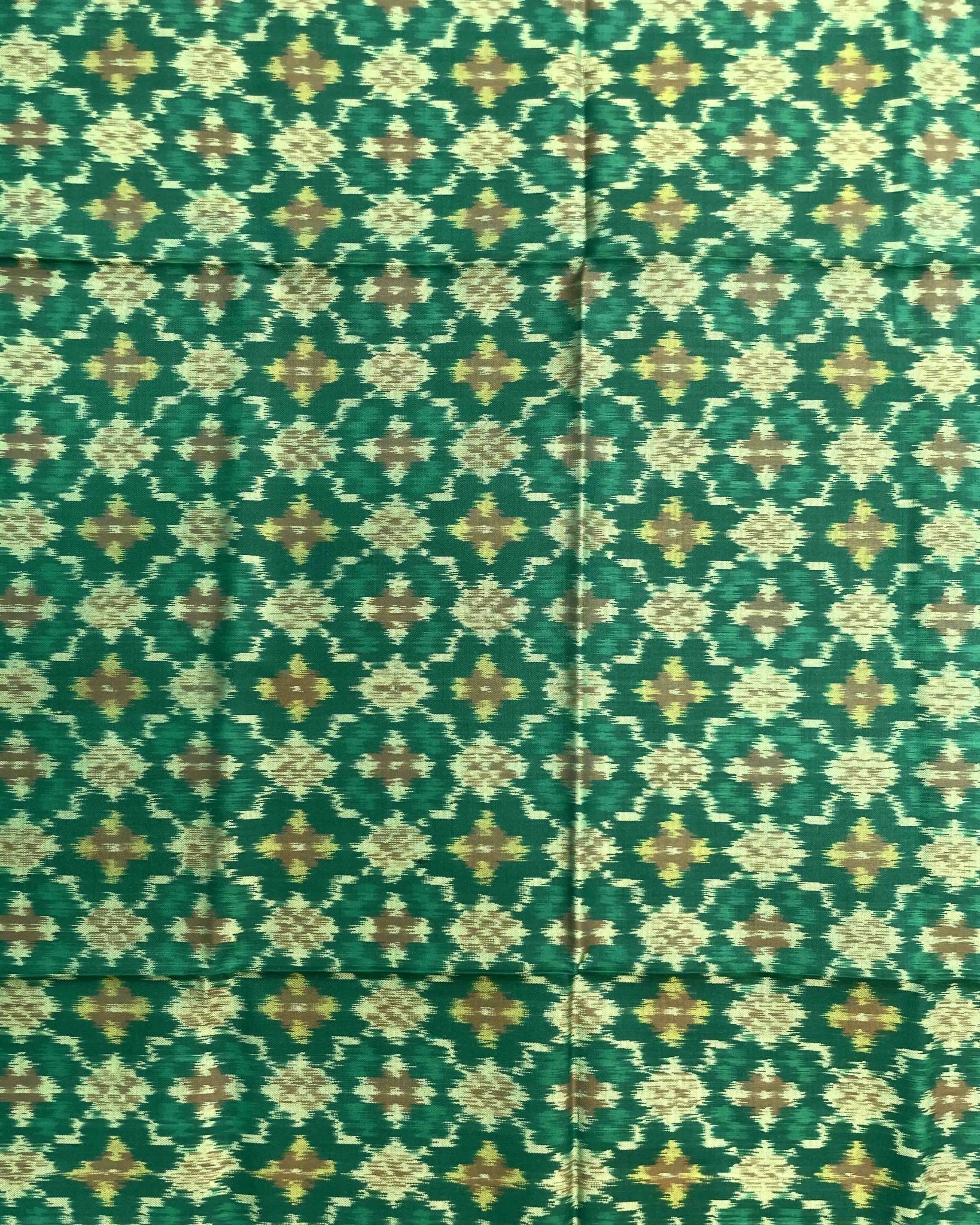 Rama Green Buttonful Design Patola Dupatta - SindhoiPatolaArt