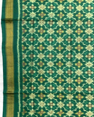 Rama Green Buttonful Design Patola Dupatta - SindhoiPatolaArt