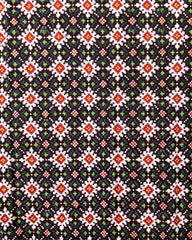 Red & Black Flower Booty Patola Dupatta - SindhoiPatolaArt