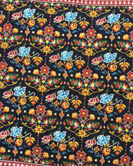Red & Black Flower Double Ikat Patola Saree - SindhoiPatolaArt