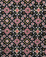 Red & Black Navratan Patola Dupatta - SindhoiPatolaArt