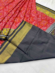 Red & Black Navratan Rajkot Patola - SindhoiPatolaArt