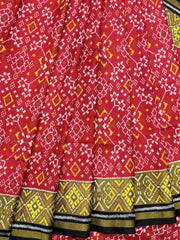 Red & Black Navratan Rajkot Patola - SindhoiPatolaArt