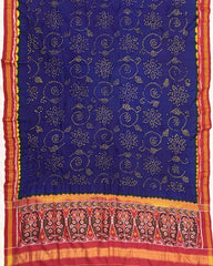Red & Blue Bandhani Patola Dupatta - SindhoiPatolaArt