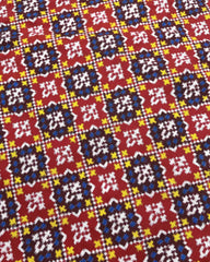 Red & Blue Buttonful Patola Saree - SindhoiPatolaArt