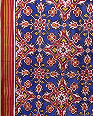Red & Blue Chhabdi Designer Patoa Dupatta - SindhoiPatolaArt