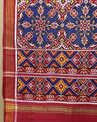 Red & Blue Chhabdi Designer Patoa Dupatta - SindhoiPatolaArt