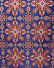 Red & Blue Chhabdi Designer Patoa Dupatta - SindhoiPatolaArt