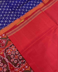 Red & Blue Jaali Design Patola Saree - SindhoiPatolaArt