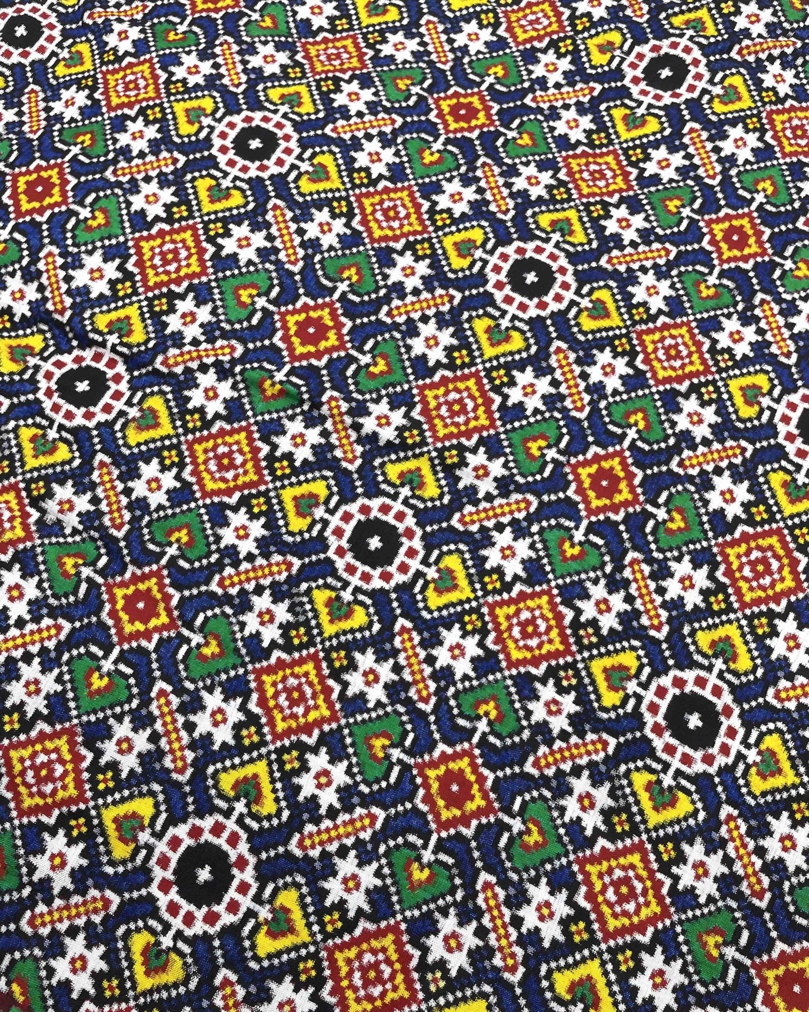 Red & Blue Manekchowk Double Ikat Patola Saree - SindhoiPatolaArt