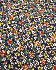 Red & Blue Manekchowk Double Ikat Patola Saree - SindhoiPatolaArt