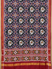 Red & Blue Manekchowk Elephant Patola Dupatta - SindhoiPatolaArt