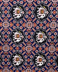 Red & Blue Manekchowk Elephant Patola Dupatta - SindhoiPatolaArt