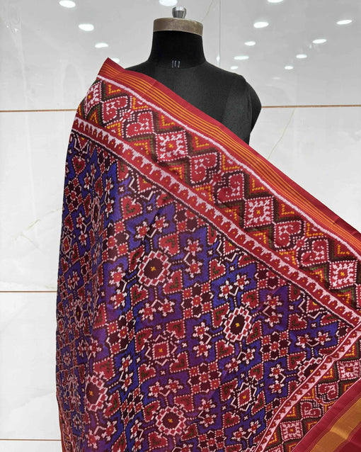 Blue-red Patola Dupatta