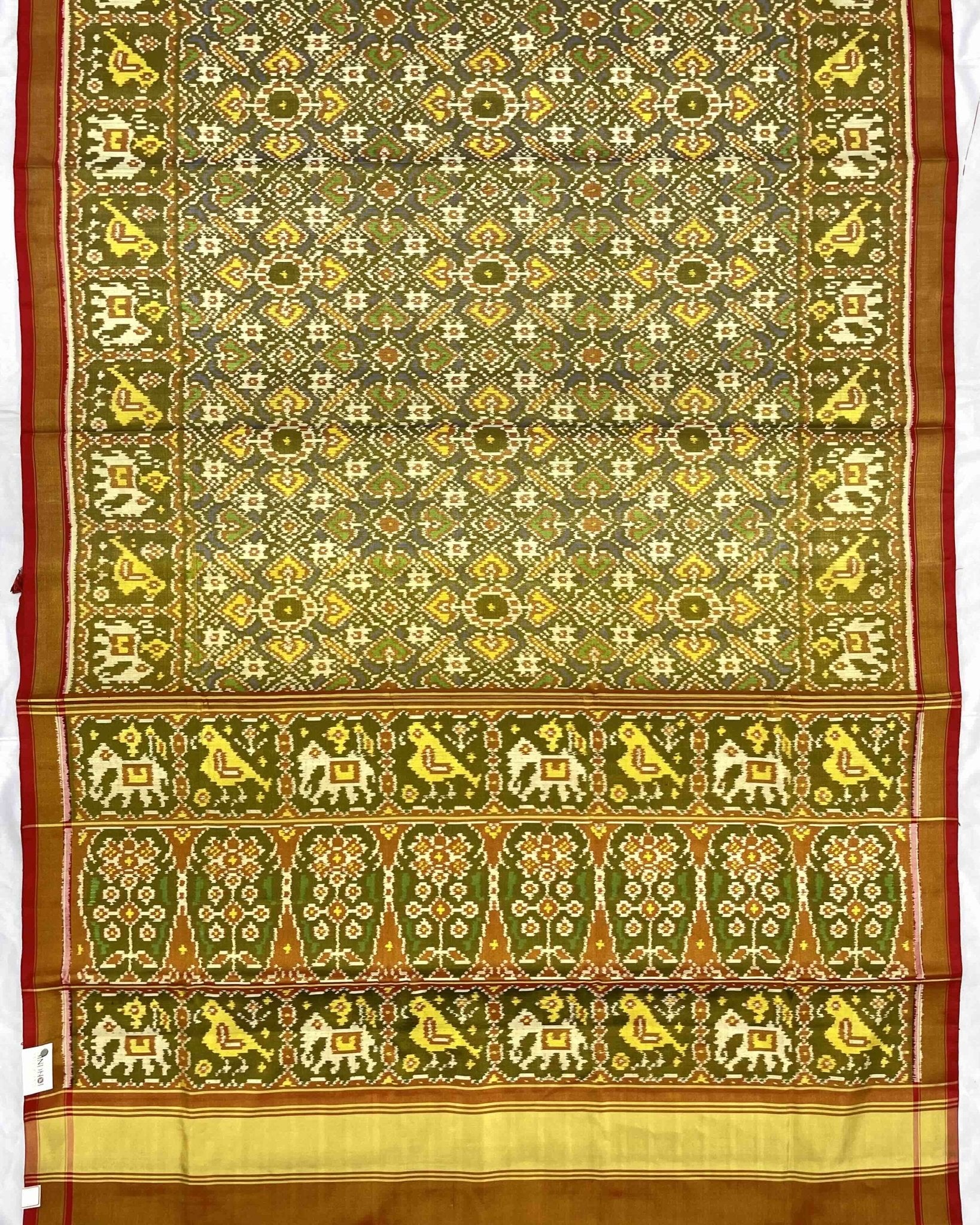 Red & Blue Manekchowk Tissue Patola Saree - SindhoiPatolaArt
