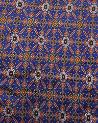 Red & Blue Manekchowk Twill Patola Saree - SindhoiPatolaArt